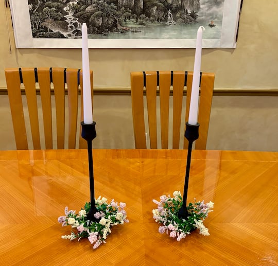 2.25" Artificial Floral Spring Pips & Leaves Candle Rings, 6ct.